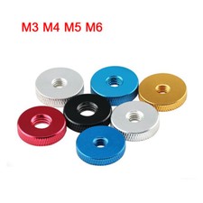 M3/M4/M5/M6 Thin Type Round Nut Aluminium Knurled Thumb Nuts Hand Grip Knobs Nut