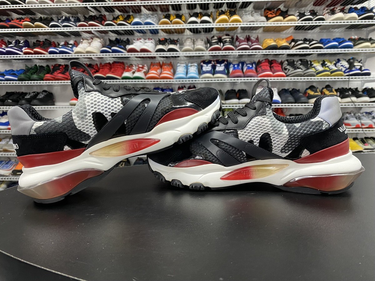 Valentino Garavani VLTN Bounce Camouflage Black Red Sneakers