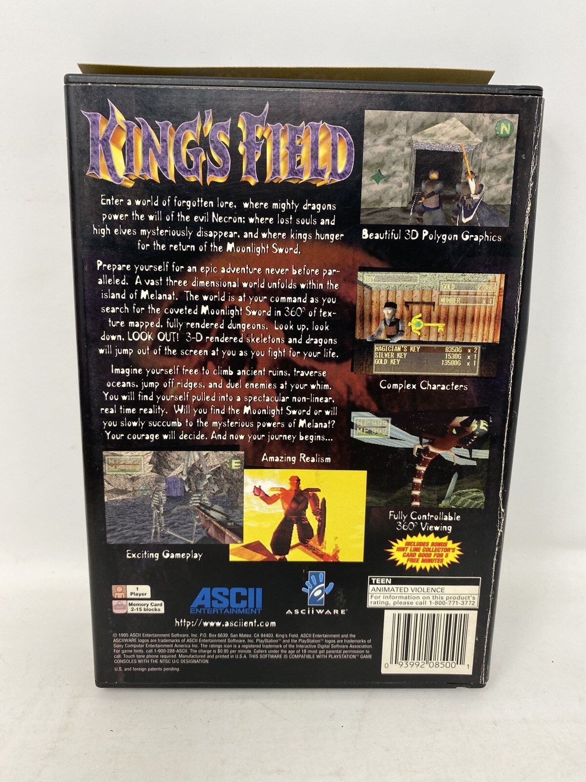 King's Field (PS1 Sony PlayStation 1, 1995) Long Box Tested No Manual