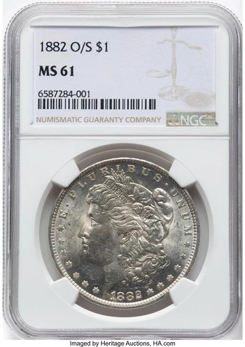 1882 O/S Morgan Silver Dollar $1 NGC MS61