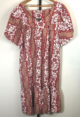 red and white hibiscus dress