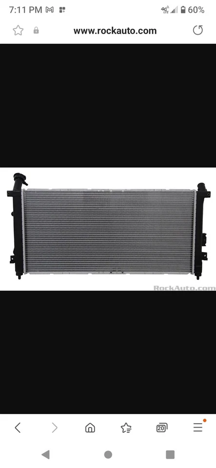 Chevrolet Venture LS 2004 6 cilindros 3,4 L - radiador (el montaje del vehículo es descripción) Foto 2 de 4