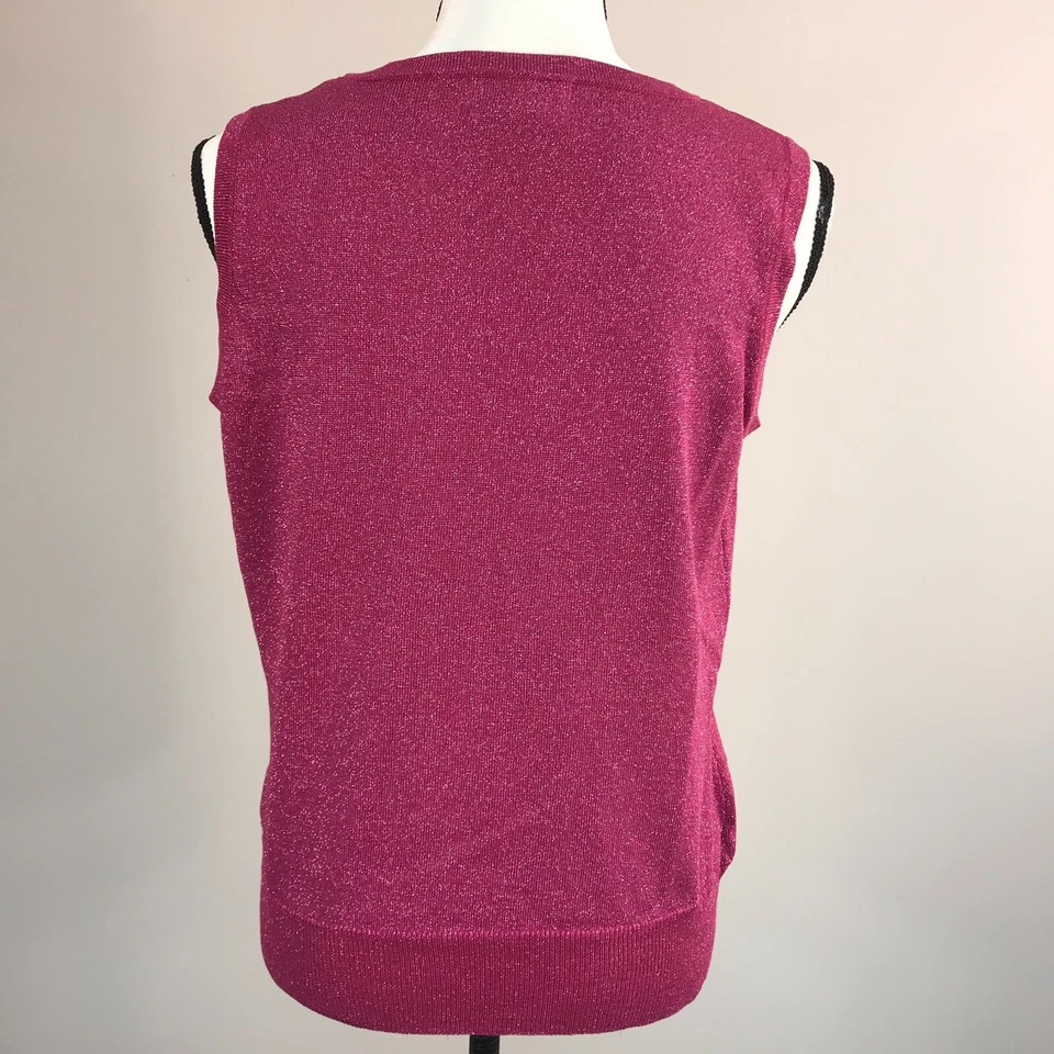 Suéter Top Para Mujer Chadwicks Sin Mangas Talla L Rojo Mezcla Seda Foto 4 de 4