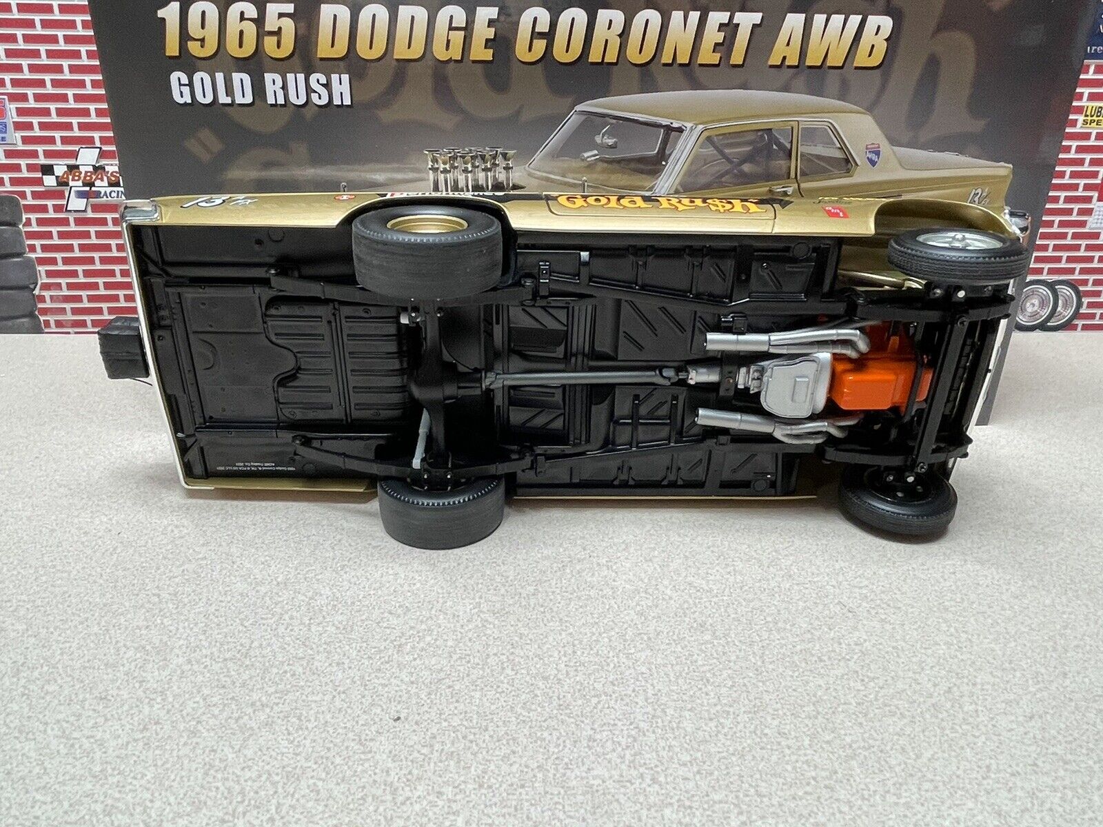 1/18 ACME 1965 DODGE CORONET AWB GOLD RUSH Mr. RICH DRAG CAR