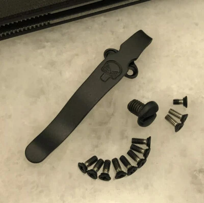 Schwarz Titan tiefer Taschenclip & Schraube Set für USA Emerson Messer CQC-7 CQC-15 - Bild 1 von 4