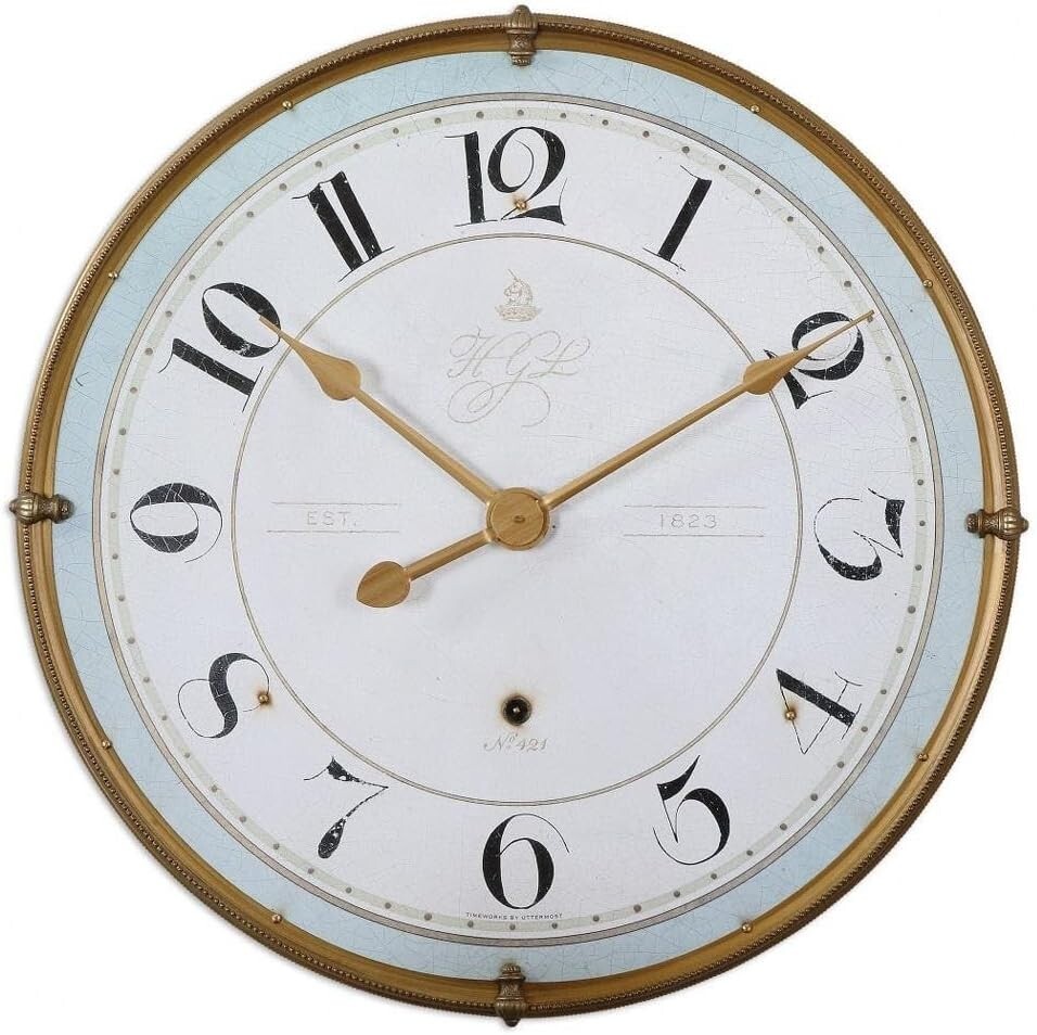 Uttermost 06091 Multicolored Torriana Antiqued Accent Wall Clock - OPEN BOX