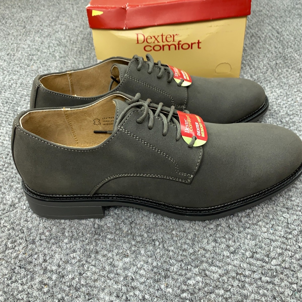 Dexter Comfort Memory Foam Shoes Mens Size 9.5 Grey Chad 