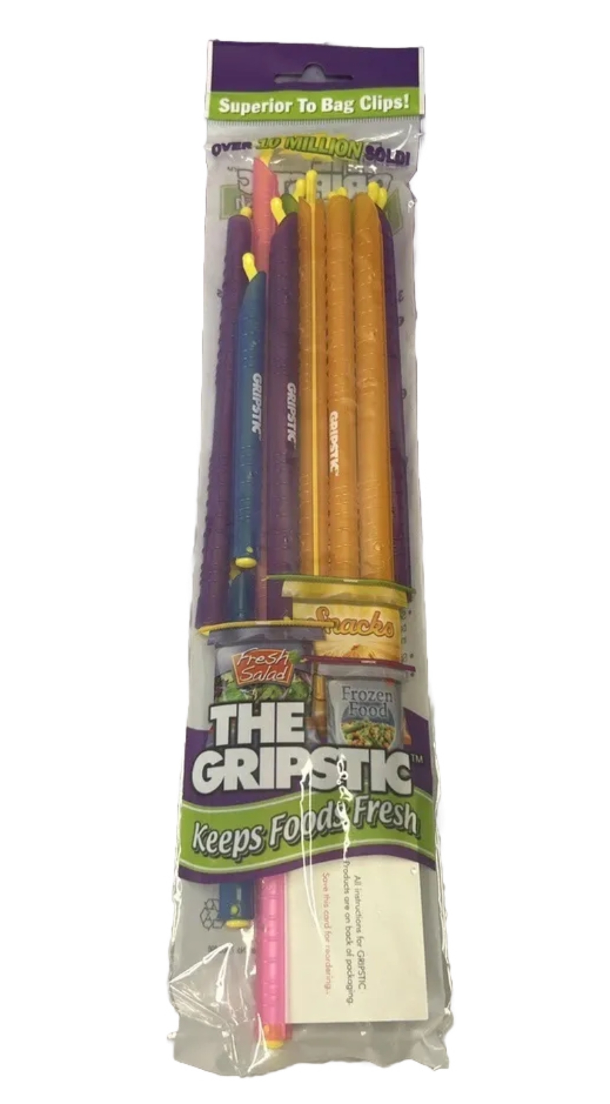 GRIPSTIC Bag Sealer Reusable Chip Clips / Airtight Bag Clips 12