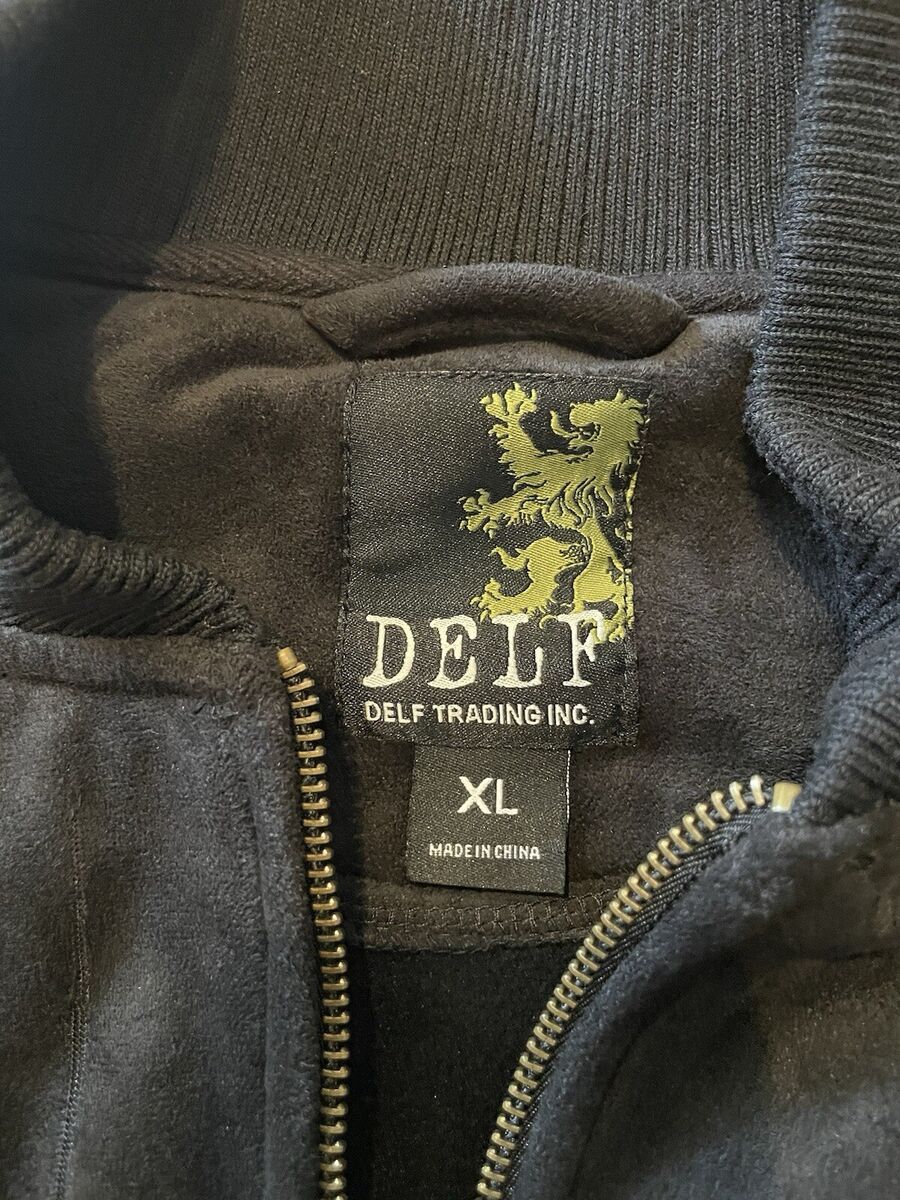 Vintage Delf Velour Track Suit Jacket Mens XL Black Red Vintage Delf Velour Track Suit Jacket Mens XL Black Red