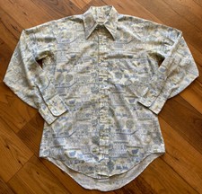 VTG 60  s 70  s Titches L/S Button Down Shirt 15 1/2 - 34 Farm Animal Flower Print