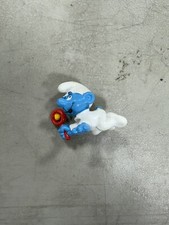 Smurfs Baby White PJs Red Rattle Smurf Figure Crawling Rare VINTAGE 1980s C41 3