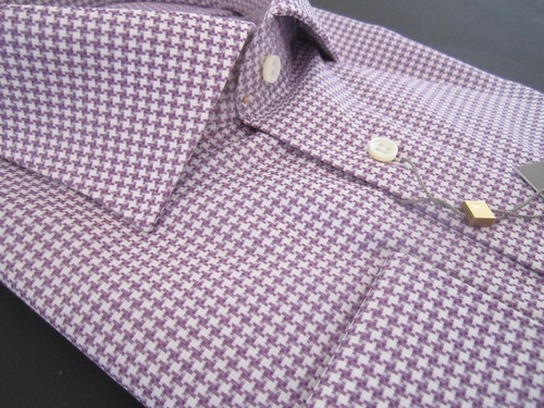 $265 Nuevo con etiquetas Ike New York Morada Blanca compruebe Camisa Label 15.5 Manga Larga 32/33 | eBay