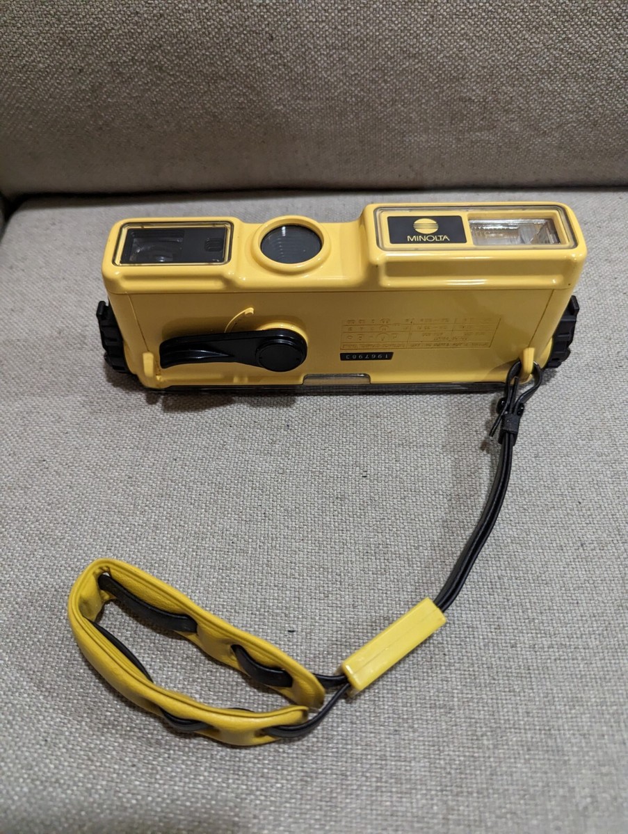 Minolta Weathermatic-A Waterproof Film Camera with Strap and Flash
