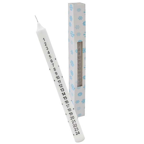 Weihnachten Advent Kerze Verpackt 25Cm Konisch Countdown Kerze Mit Stern Weiß-image
