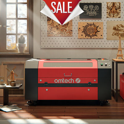 60W CO2 Laser Engraver Cutter Machine with 28x20 Inch Workbed and OMTech Control
