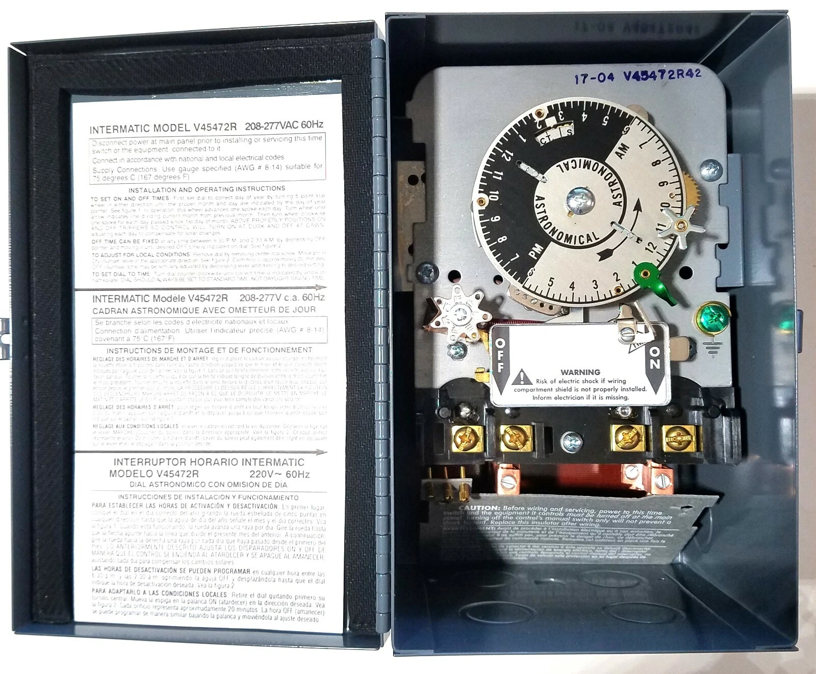 Intermatic V45472R42 Astronomical Mechanical Timer Switch 208-277 VAC V45472 R42