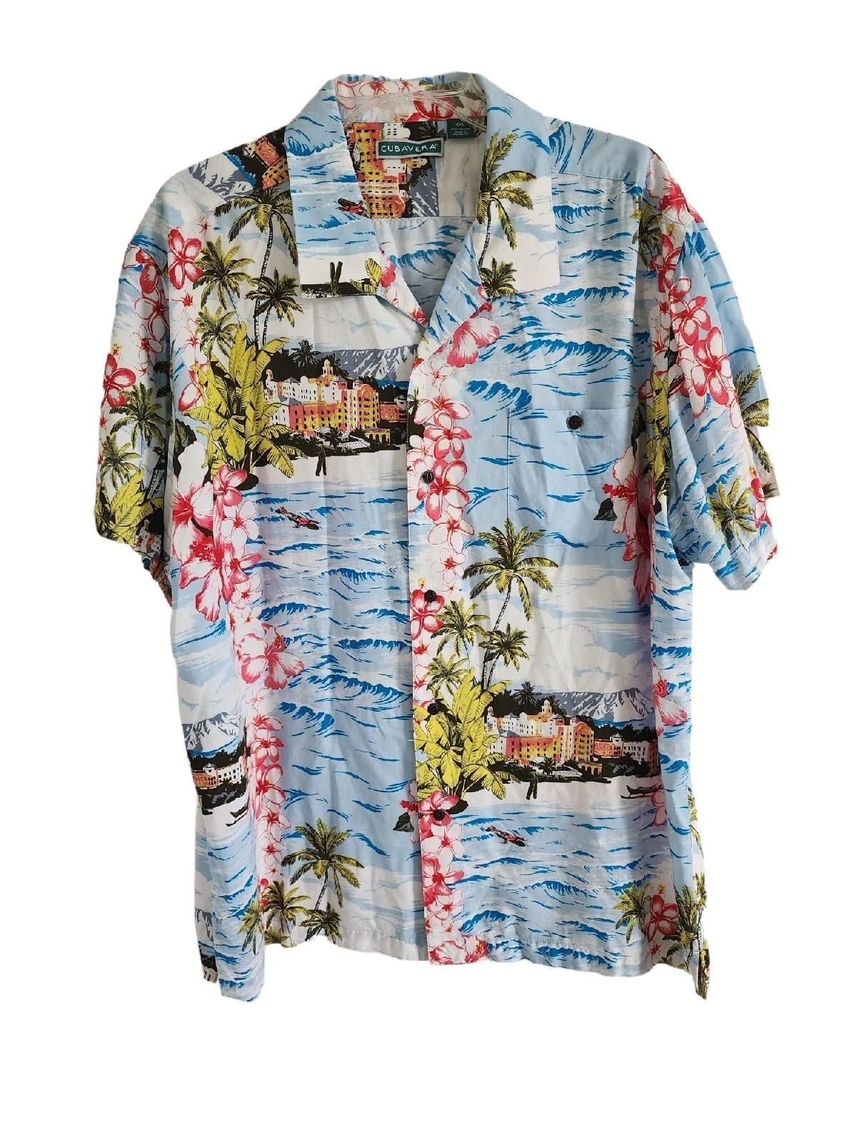 CUBAVERA MENS SZ XXL HAWAIIAN PRINT SHIRT SS