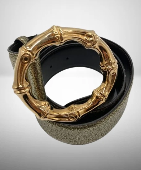 Ceinture longue en bambou GUCCI 73 cm dorée Japon [occasion]