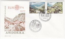 Andorra FDC 1977 - Michel Nr. 107/08 (Ersttagsbrief aus Andorra) EUROPA