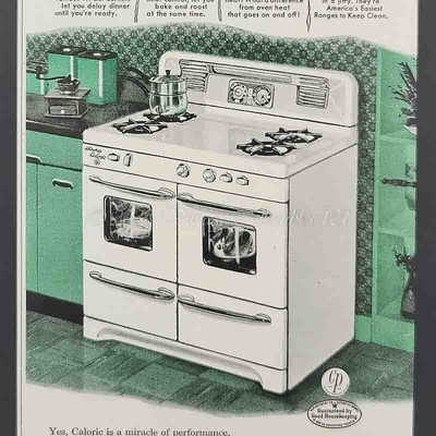 1952 Caloric Ultramatic Gas Range Oven Stove kitchen photo art decor  vintage ad | eBay