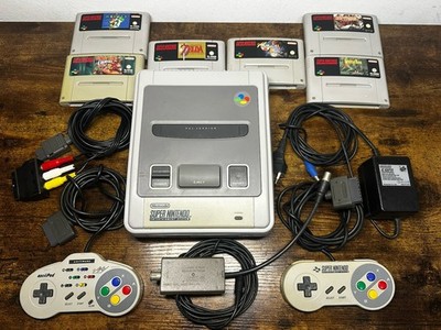 Super Nintendo SNES Grau Bundle mit 6 Spielen