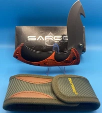 SK-909HV Sarge Knife Camo 3.5" Gut Hook Liner Lock Folder Knife Sheath New