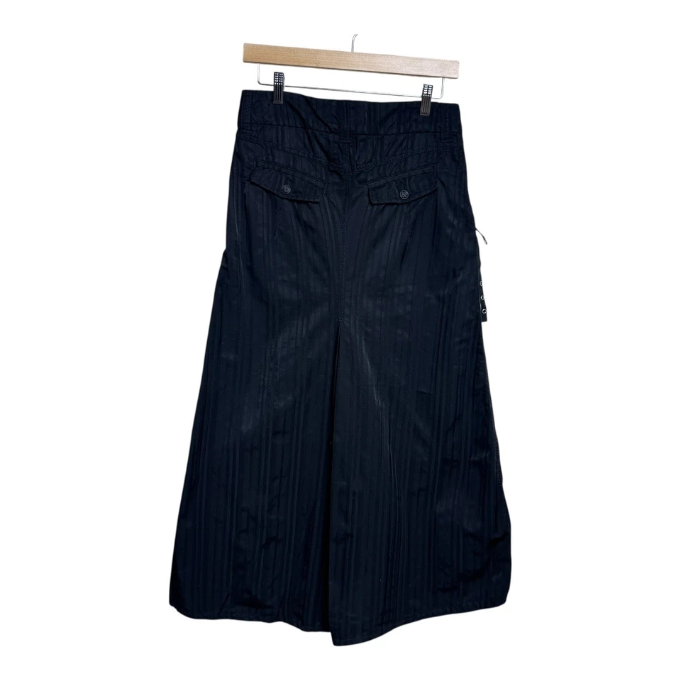 Maxi Falda Diesel Negra Rayas Utilidad Bolsillos Botones Acentos Falda Larga Talla 26 Foto 3 de 4