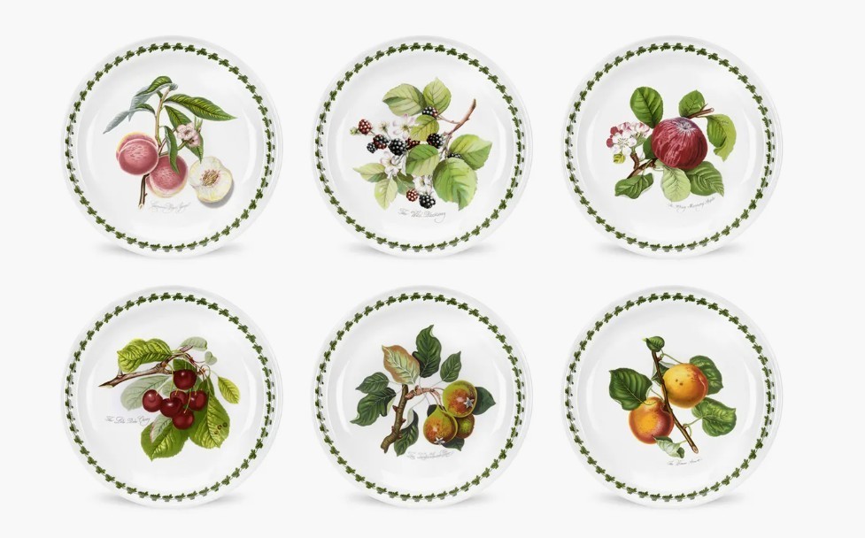 Portmeirion Pomona  set of 6 assorted salad  plates-----4710-----