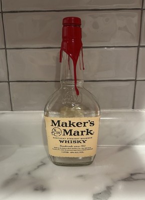 Empty Makers Mark Kentucky Bourbon Whisky 1 Liter Lid And Label Great Condition