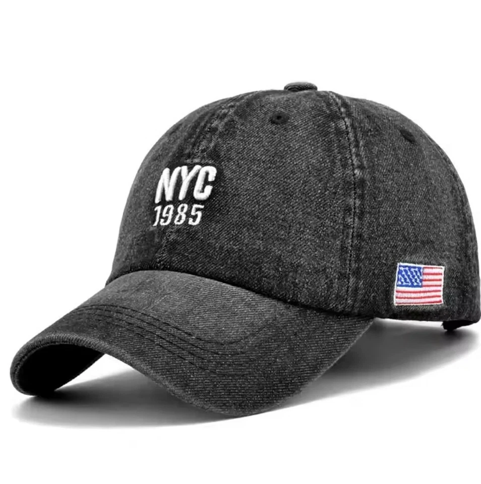 Moda Nueva York Bordado Denim Snapback Gorras de Béisbol Ajustables Exterior Gorra para Adultos Foto 2 de 3
