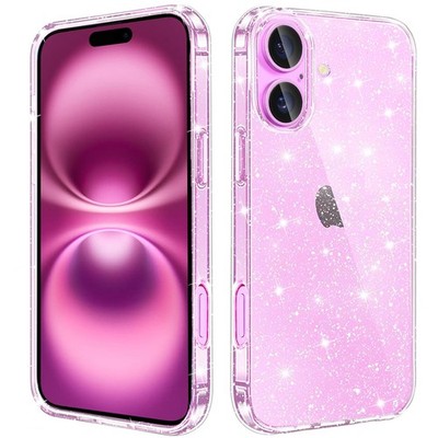 Compatible with iPhone 16 Plus Case Clear Glitter, Sparkle Soft TPU Transpare...