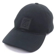 Loewe Anagram Patch Cotton Baseball Cap Men Black One Size