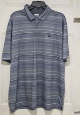 Callaway Men's Golf Polo Shirt Opti Dri Short Sleeve Casual Gray Striped Size XL