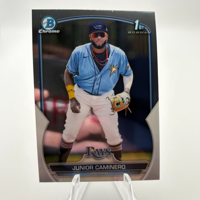 #ad 2023 Bowman Chrome Junior Caminero 1st Bowman Rookie Tampa Bay Rays #BCP 61 QTY $3.93