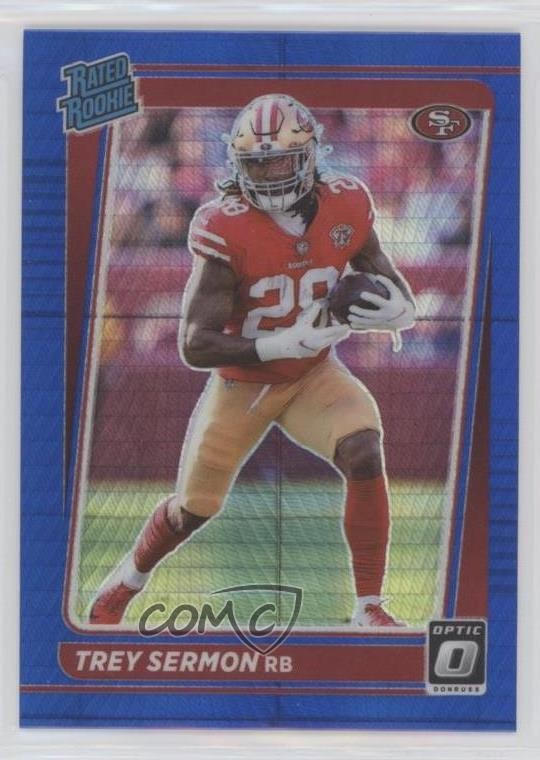 2021 Panini Donruss Optic Rated Rookie Blue Hyper Prizm Trey Sermon #224 10qk