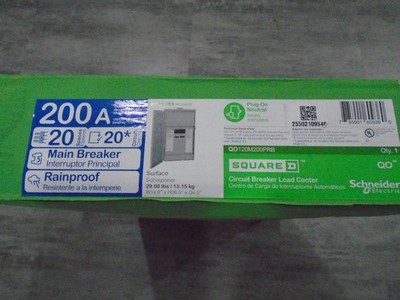 SQUARE D QO120M200PRB 200AMP MAIN BREAKER OUTDOOR LOADCENTER 20SP 20CIRCUITS NEW