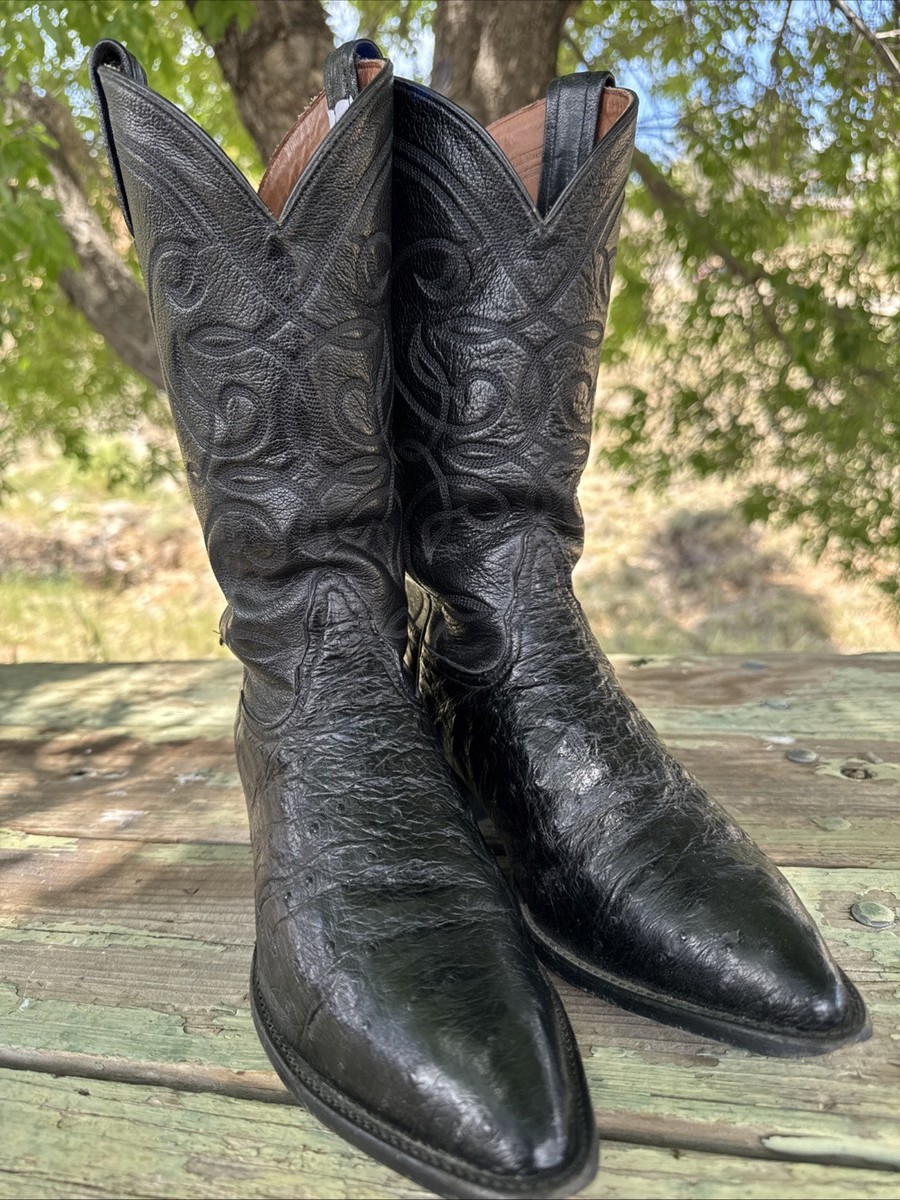 Tony Lama El Rey Vintage Gray Full Quill Ostrich Cowboy 
