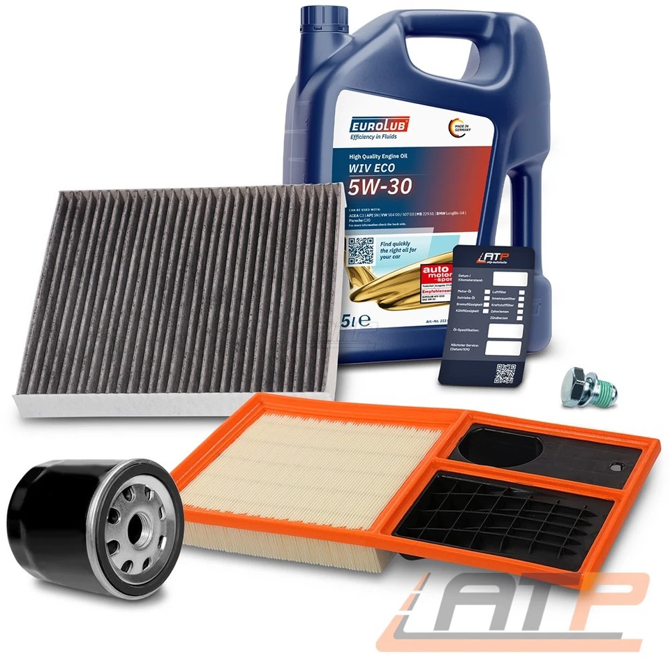 INSPEKTIONSPAKET FILTERSATZ SET A+5L EUROLUB 5W-30 FÜR SEAT CORDOBA 6L 1.4 06-09
