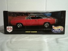 Hot Wheels 1:18 Scale 1969 Dodge Charger in Red with Black Top
