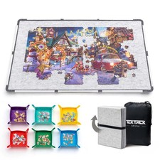 Foldable Jigsaw Puzzle Board, Felt Puzzle Mat with Non-Slip Surface  6 Color...