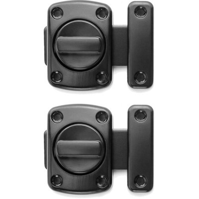 2 x Black Stainless Steel Anti-Theft Door Latch Security Latch