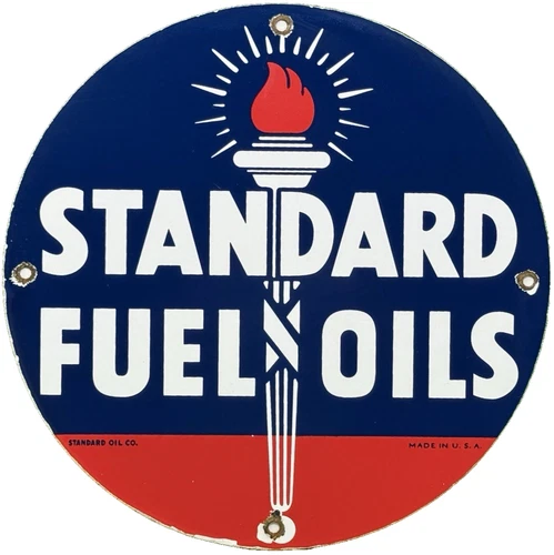 VINTAGE STANDARD GASOLINE PORCELAIN SIGN GAS STATION PUMP PLATE SERVICE FUEL OIL