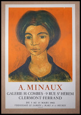 André MINAUX : Galerie H. COMBES, affiche en lithographie originale Mourlot 1960