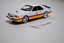 Auto World 1986 86 Ford Mustang SVO Deluxe Mobil 1 Race Car aw White yellow