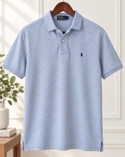 Polo Ralph Lauren Men s Large Light Blue Short Sleeve Polo Shirt Classic Pony