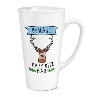 Beware Verrückte Hirsch Mann 483ml Groß Latte Becher Tasse - Lustig Tiere Big