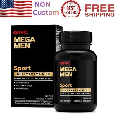 GNC Mega Men Sport Vitamin 180 Tablets Free Shipping