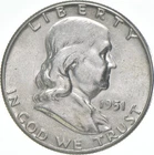 1951 Franklin Half Dollar AU 90% Silver *6008
