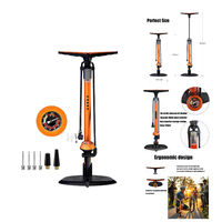 Gobko Fahrradpumpe Manuelle Luftpumpe Mit Manometer 160 PSI FüR Schrader Presta