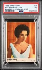 1965 DANDY GUM SERIE F #20 ELIZABETH TAYLOR PRINTED PSA 7 POP 1